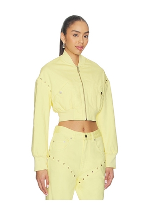 Palmatic Studio Rebelni Denim Jacket in Yellow. Size XS. Also in L, M, S.