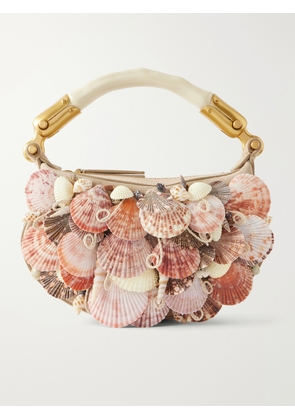 Balmain - Ebene Embellished Suede Mini Bag - Multi - One size