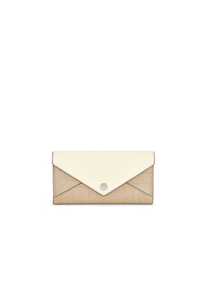 Tory Burch Color Block Envelope Long Wallet in Tan.