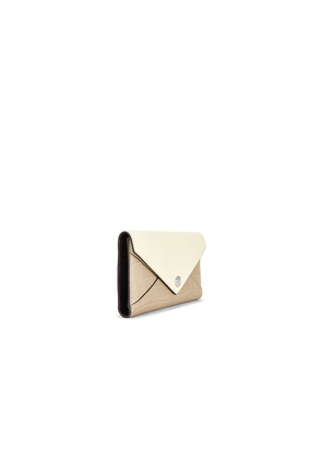 Tory Burch Color Block Envelope Long Wallet in Tan.