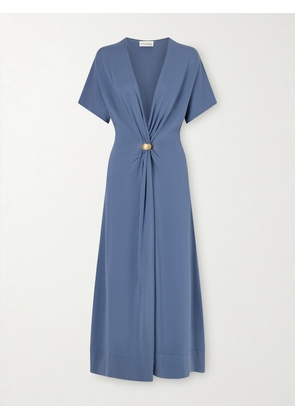 Altuzarra - Rena Embellished Gathered Jersey Maxi Dress - Blue - x small,small,medium,large,x large