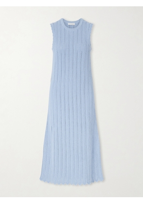 Altuzarra - Sissi Scalloped Open-knit Organic Cotton Dress - Blue - x small,small,medium,large,x large