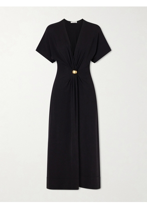 Altuzarra - Rena Embellished Gathered Jersey Maxi Dress - Black - x small,small,medium,large,x large
