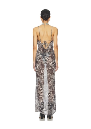 superdown Trysta Maxi Dress in Brown. Size XS. Also in XXS, S, M, L, XL.