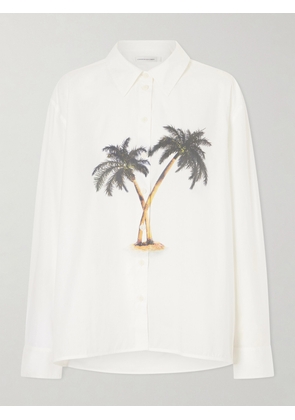 Christopher Esber - Mirage Palm Printed Cotton-poplin Shirt - White - UK 6,UK 8,UK 10,UK 12,UK 14