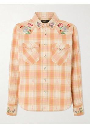 RRL - Buffalo Embroidered Checked Cotton Shirt - Orange - 1,2,3,4,5