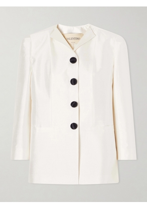 Valentino Garavani - Silk-shantung Blazer - White - IT36,IT38,IT40,IT42,IT44,IT46