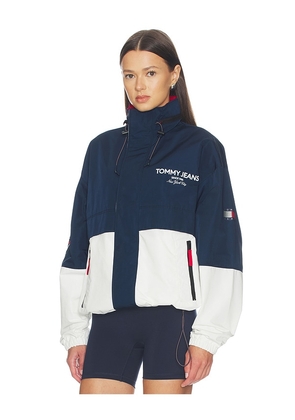Tommy Jeans Colorblock Windcheater Jacket in Navy,White. Size L. Also in M, XL/1X.