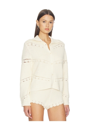 Posse Dylan Cardigan in Ivory. Size XXS. Also in XS, S, M, L.