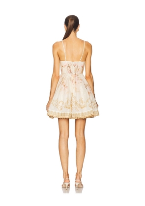 Zimmermann V Neck Mini Dress in Cream. Size 3/L. Also in 2/M.