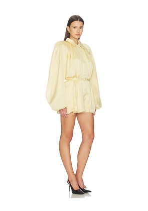 ROTATE Satin Jumpsuit in Lemon. Size 32. Also in 34.