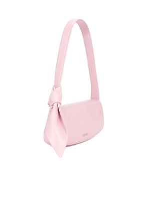 ROTATE Leather Knot Strap Bag in Pink.