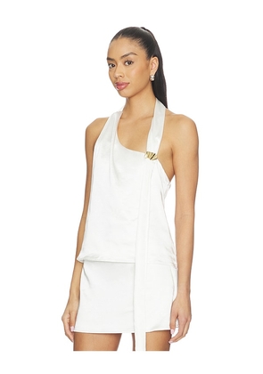 SNDYS Anise Halter Top in White. Size L. Also in S.