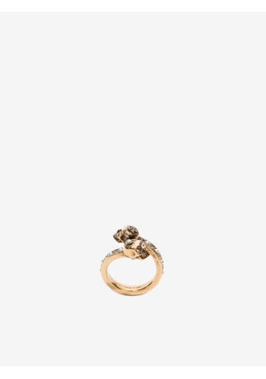 McQueen Wrap-Around Skull Ring - Gold - Women - N