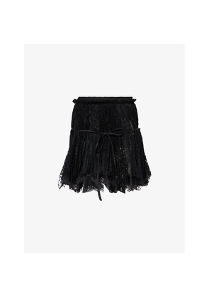 Womens JW Anderson Curtain Multi-Layer Lace Mini Skirt