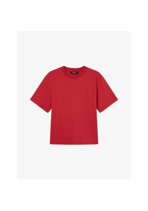 Womens Whistles Posie Double-Trim Short-Sleeve Cotton T-Shirt