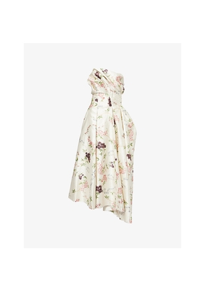 Womens Erdem Floral-Print Cloud Satin Midi Dress