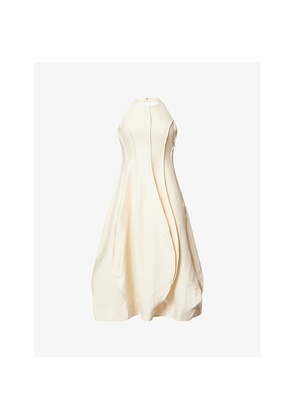 Womens Rohe Frames Low-Back Tulip Linen-Blend Midi Dress