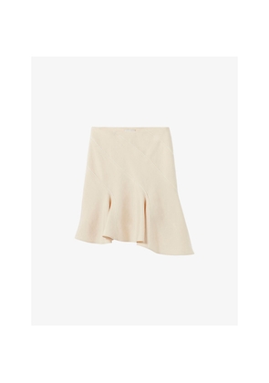 Womens Claudie Pierlot Asymmetric Mid-Rise Woven Mini Skirt