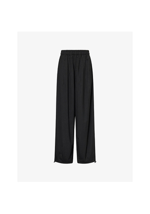 Womens The Frankie Shop Oakdale Wide-Leg Woven Track Pants