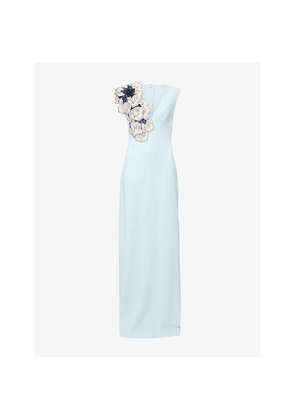 Womens Costarellos Perlina Sequin-Embellished Satin Gown