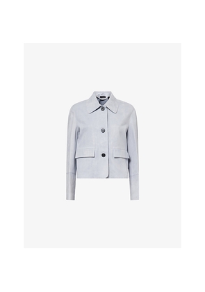 Womens Arma Fem Flap-Pocket Suede Jacket