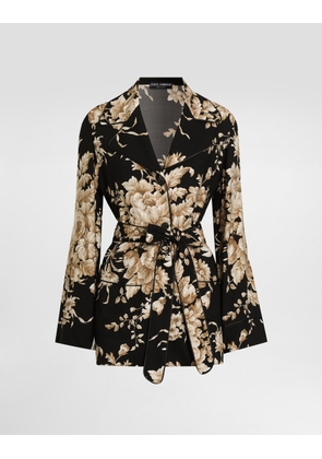 Dolce & Gabbana Rose-print Silk Vanity Shirt - Woman Shirts And Tops Print 42