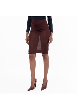 Saint Laurent Sheer Midi Skirt