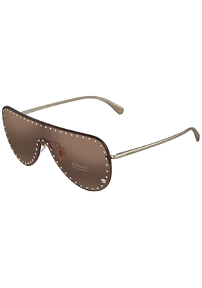 Versace Dark Brown Shield Ladies Sunglasses VE2230B 125273 45