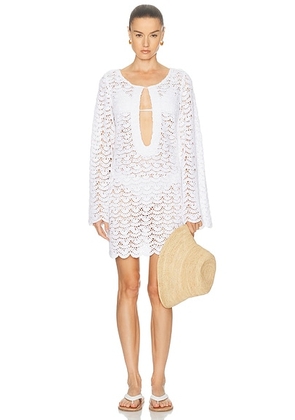 Marlies Grace Rosamund Crochet Dress in White - White. Size L (also in M, S, XS).