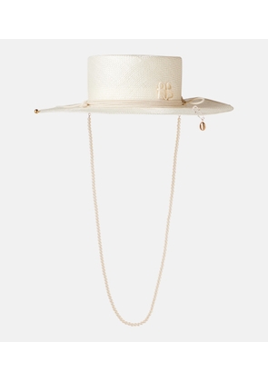 Ruslan Baginskiy Logo embellished straw hat