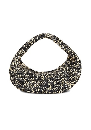 KHAITE Olivia Medium Raffia Hobo Bag in Black & White - Black,Tan. Size all.