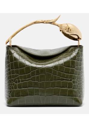 Erdem Bloom Mini croc-effect leather tote bag