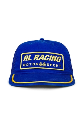 Polo Ralph Lauren Polyester Knit Vintage RL Racing Trucker Hat in Heritage Blue - Blue. Size all.
