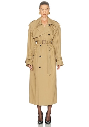 Saint Laurent Oversize Trench Coat in Beige - Beige. Size 36 (also in 42).