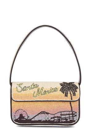 Staud Tommy Beaded Bag in Santa Monica Sunset - Ivory,Orange. Size all.