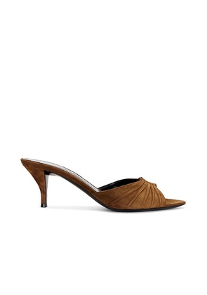 Saint Laurent Babylone Mule Sandal in Dark Havana - Brown. Size 37 (also in 37.5, 38, 38.5, 39.5, 40, 41).