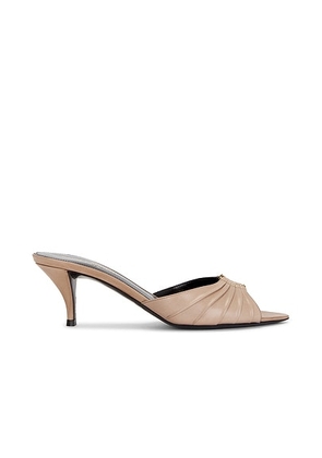 Saint Laurent Babylone Mule Sandal in Lost Nude - Taupe. Size 36 (also in 37.5, 38, 39, 40, 41).