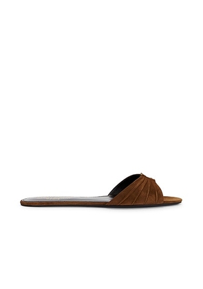 Saint Laurent Babylone Slide Sandal in Dark Havana - Brown. Size 36 (also in 36.5, 37, 39, 40, 41).