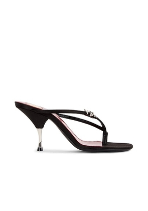 Saint Laurent Jerry Entredoigt Mule Sandal in Nero - Black,Metallic Silver. Size 36.5 (also in 37, 40).