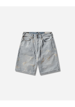 Men s All-Over Seagull Jacquard Denim Shorts Indigo