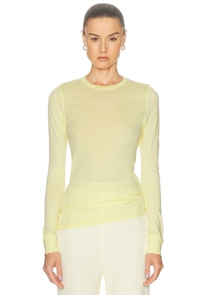 WARDROBE.NYC Fitted Long Sleeve Tee in Lemon - Lemon. Size L (also in M, S, XL, XS).