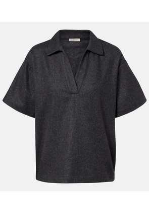 Asceno Modena wool and cashmere flannel polo shirt