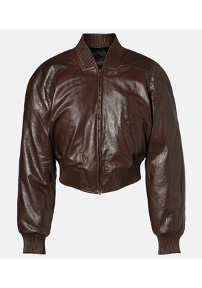 Phoebe Philo Cropped leather bomber jacket