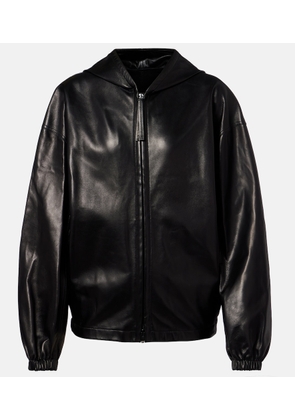 Phoebe Philo Hooded leather bomber jacket