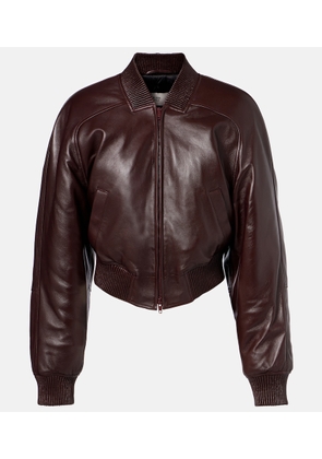 Phoebe Philo Cropped leather bomber jacket