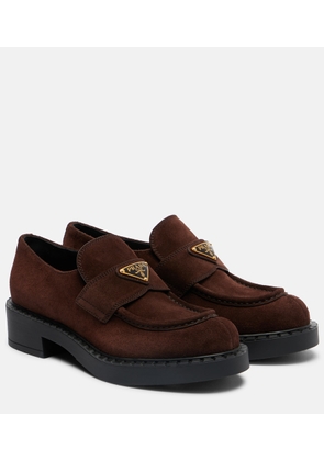 Prada Chocolate suede loafers