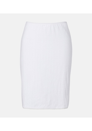 Leset Pointelle cotton midi skirt