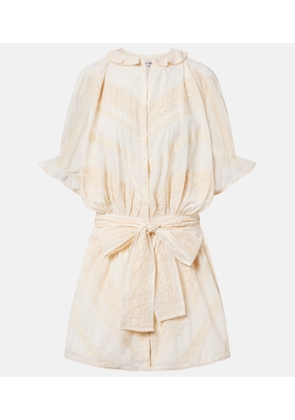 Juliet Dunn Embroidered cotton shirt dress