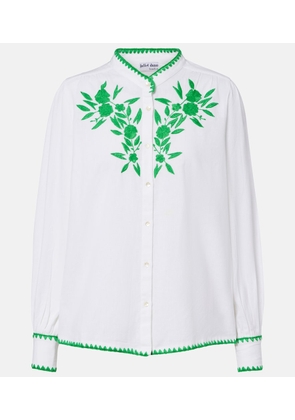Juliet Dunn Embroidered cotton and linen shirt